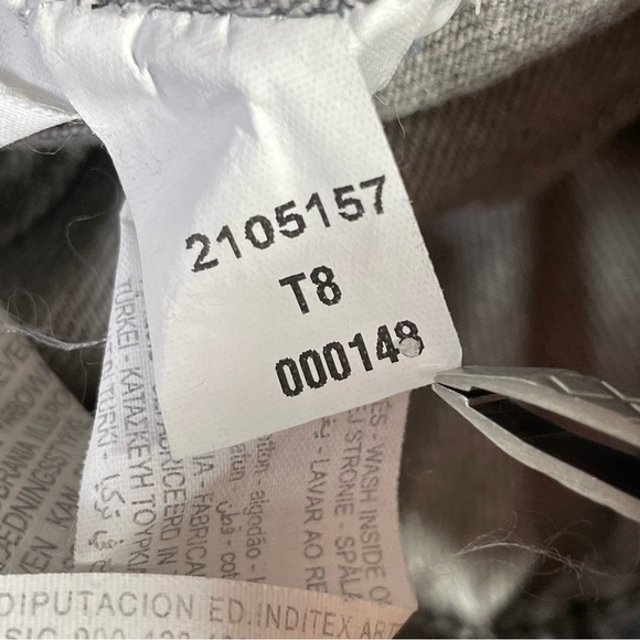 Zara Baggy Fit Paper Bag Carrot Leg Ankle Jeans Gathered Waist Gray Womens Sz 2 - Picture 6 of 10